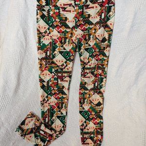 LuLaRoe Leggings OS Geometric Santa
